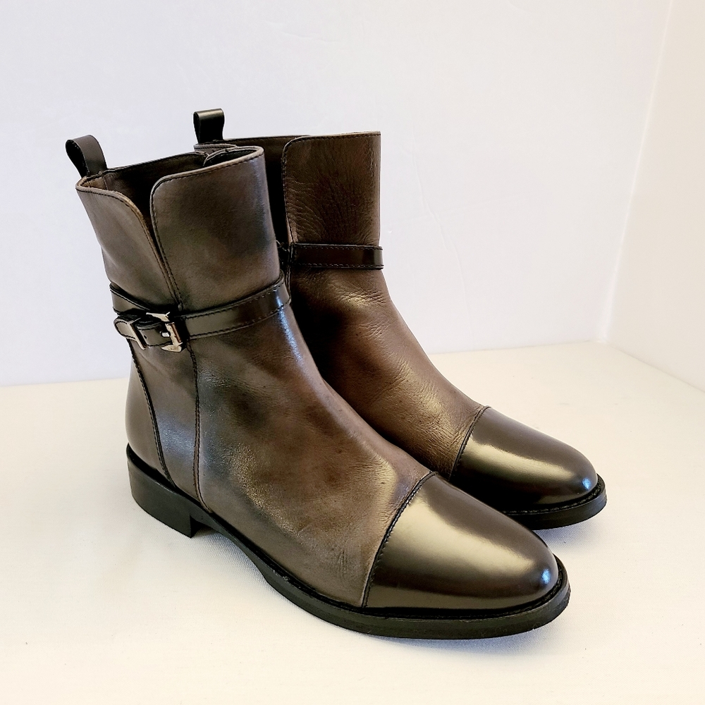 Stelle Monelle steel grey leather ankle boots